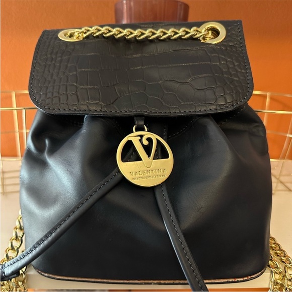 Valentina Handbags - Valentina Blue 🔵 Backpack with Gold Accents💙